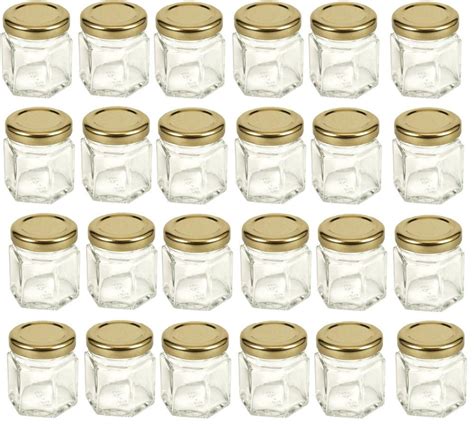 2020 Bulk 1 5oz Mini Hexagon Glass Jars With Gold Lids Glass Storage Bottle From Txbiao 65 33