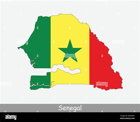 Carte Du Drapeau Du Sénégal Carte De La République Du Sénégal Avec Le