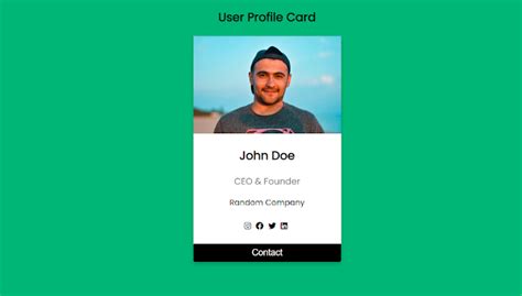Profile Card Using Html And Css