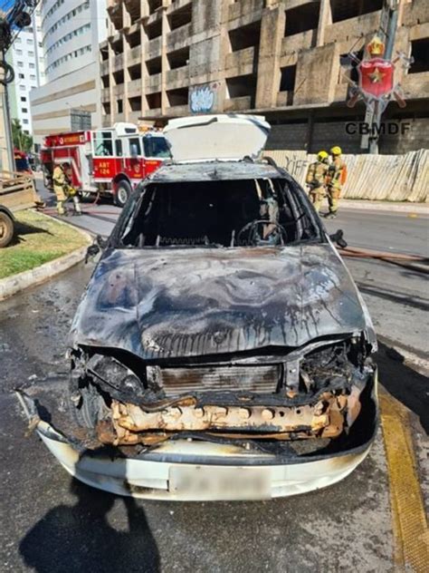 Vídeo Carro Pega Fogo Na Avenida Castanheiras Em Águas Claras