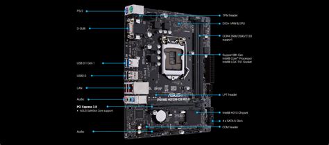 Mainboard Asus H310m Prime H310m Cs R20 Intel H310 Socket 1151 M