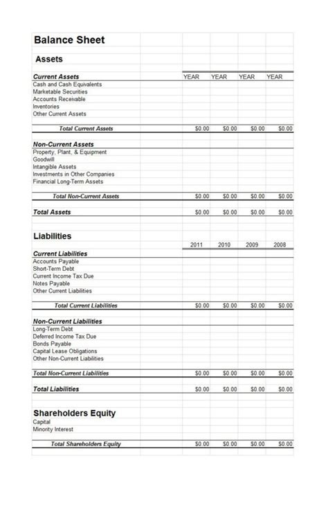 Assets And Liabilities Spreadsheet Template — Db