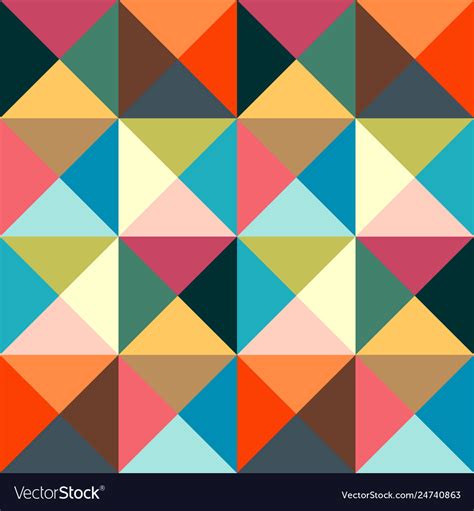Geometric Simple Colored Seamless Pattern Vector Image