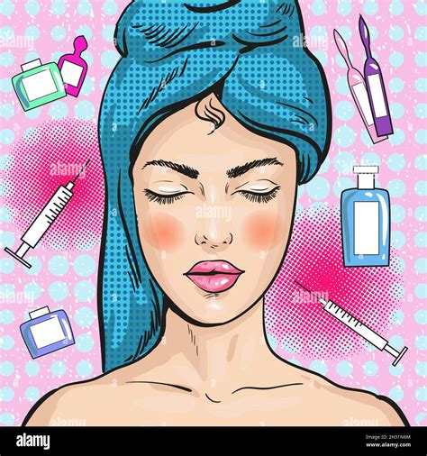 Woman In Spa Salon Pop Art Stock Vector Images Alamy