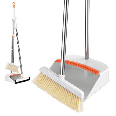 3pcs Broom And Dustpan Set Adjustable Long Handle Broom With Dustpan