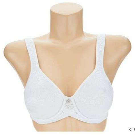 breezies floral side smoothing unlined underwire bra white 34b a301381 ebay