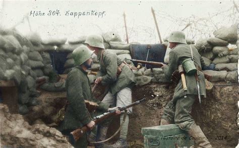 Colorized Photo Of German Soldiers In A Trench Verdun 1916 Rwwi
