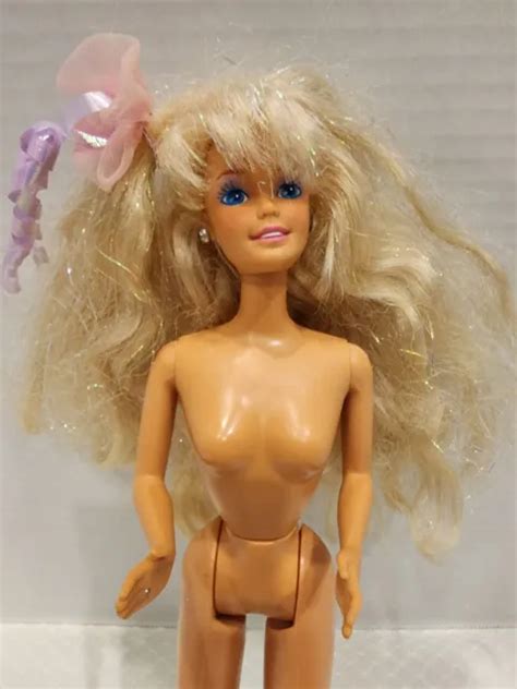 HAPPY BIRTHDAY BARBIE DOLL 1990 Nude Original Hair Ribbon 7913 Mattel