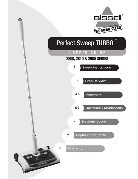 Bissell Perfect Sweep TURBO 2800 SERIES, Perfect Sweep TURBO 2810 SERIES, Perfect Sweep TURBO ...