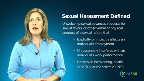 No one should be subject to harassment or sexual violence of any kind in their workplace, whether it comes from canadians responding to our online survey told us that harassment and sexual violence in workplaces are underreported, often due to. Sexual Harassment in the Workplace - YouTube