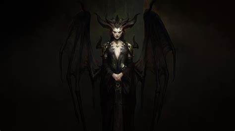Diablo 4 Black Dress Girl Warrior With Horns 4k 5k Hd Diablo 4