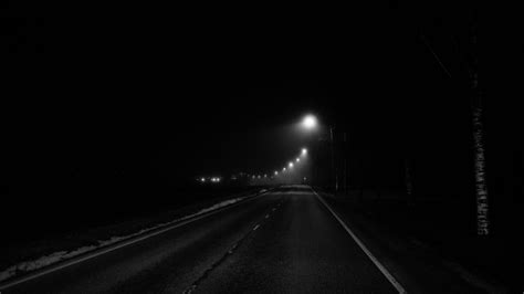 Road Lights Night Black And White Dark Background 4k Hd Dark Background
