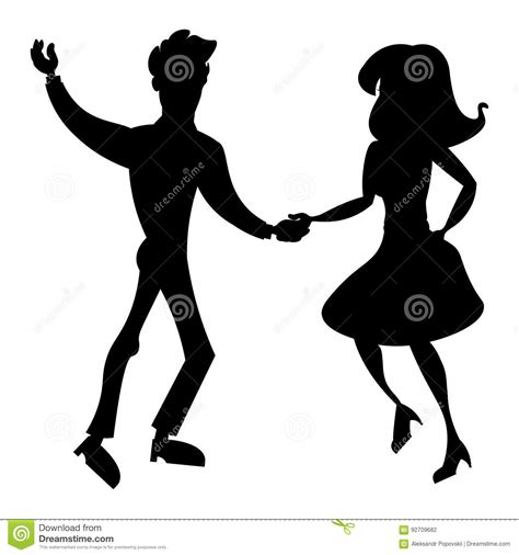 Silhouette De Danse De Couples Illustration De Vecteur Illustration