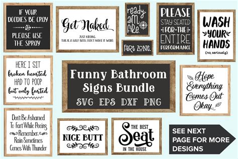 Bathroom Signs Bundle - SVG, EPS, DXF, PNG (112137) | SVGs | Design Bundles