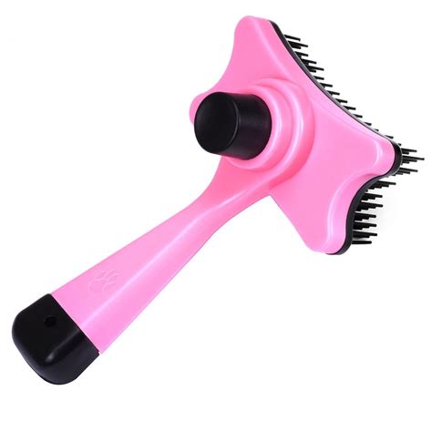 Pet Brush Hair Fur Shedding Trimmer Grooming Rake Comb Brush Tools Pink