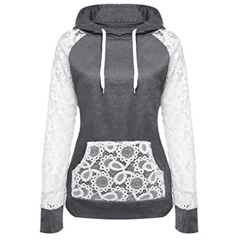 2018 Autumn Hoodies New Fashion Women Sweatshirt Slim Lace Patchwork