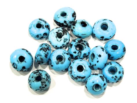 Vintage 12 Large Old Glass Trade Beads Large Hole Beads