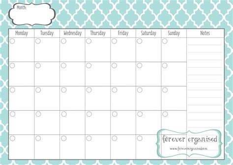 Monthly Calendar To Print Templates Free Printable