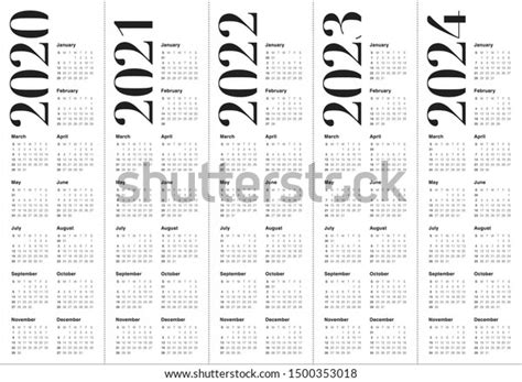 2021 2022 2023 2024 Calendar Set 2021 2022 2023 2024 Calendar Simple
