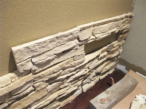 How To Make A Wall With Faux Stone Fake Stone Wall Stone Feature Wall