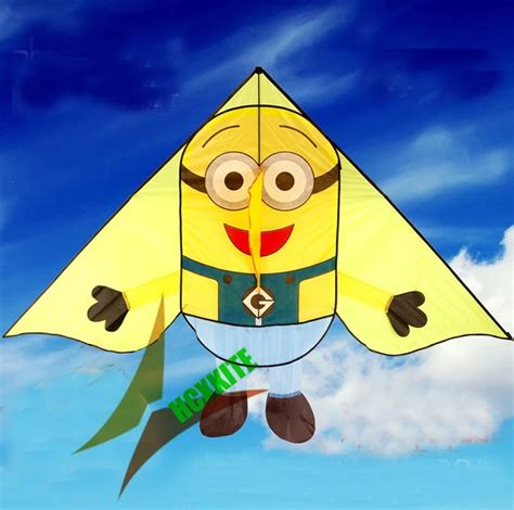 free shipping high quality minions kite with handle line outdoor flying toy nylon ripstop
