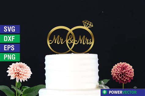 Mr And Mrs Svg Wedding Cake Topper Graphic By Powervector Creative