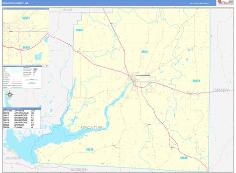 Decatur County Ga Zip Code Wall Map Basic Style By Marketmaps