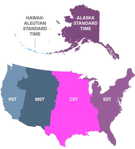 Continental Us Time Zone Map