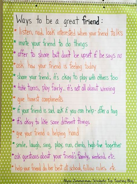 Ways To Be A Friend Anchor Chart Read Aloud Lesson Scholastic