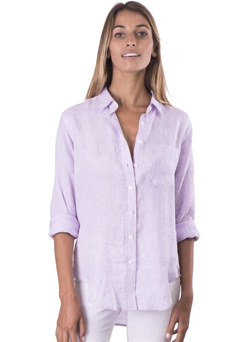 Womens Linen Shirt Lilac Linen Shirts Linen Blouse Linen Etsy