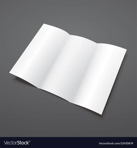 Blank White Tri Fold Brochure Template Royalty Free Vector