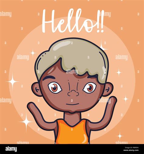 Boy Saying Hello Cartoon Stock Vector Image And Art Alamy