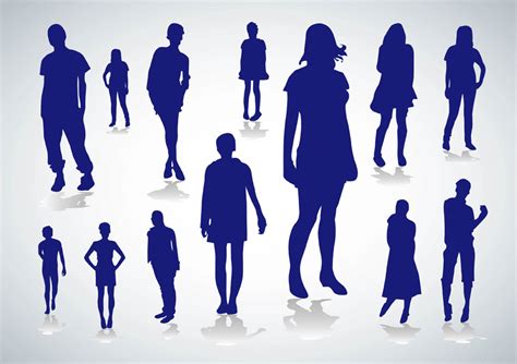 People Silhouettes Vectors Vector Art And Graphics