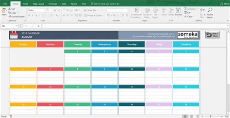Excel Template Calendar Printable Year Calendar