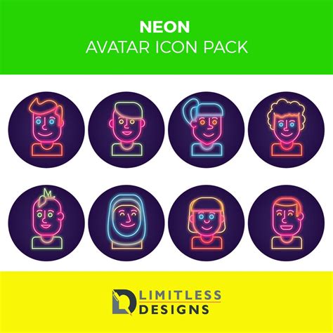 Free Neon Avatar Illustrations