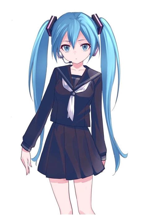 Miku Hatsune Vocaloid Miku Chan Anime Blue Hair Manga Anime Anime