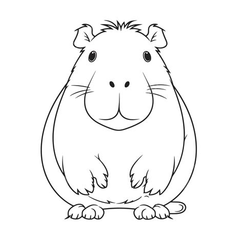 Cute Guinea Pig Coloring Pages Outline Sketch Drawing Vector Pig