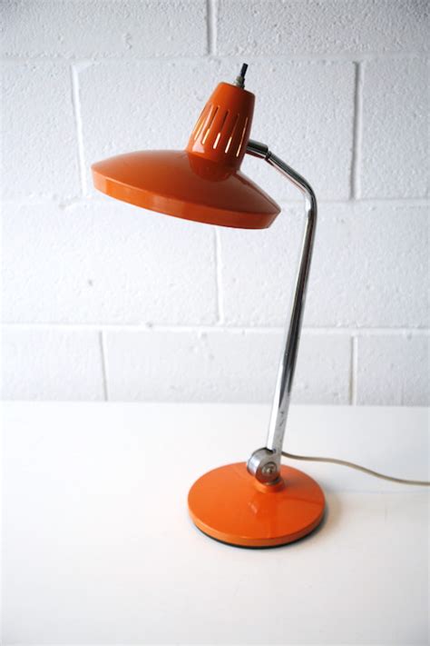 1960s Orange Desk Lamp By Fase Cream And Chrome