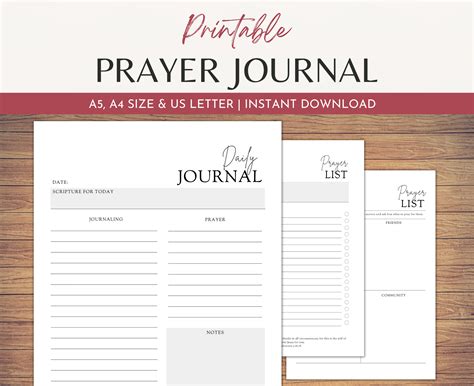Paper Daily Devotional Prayer Planner Prayer List Prayer Journaling