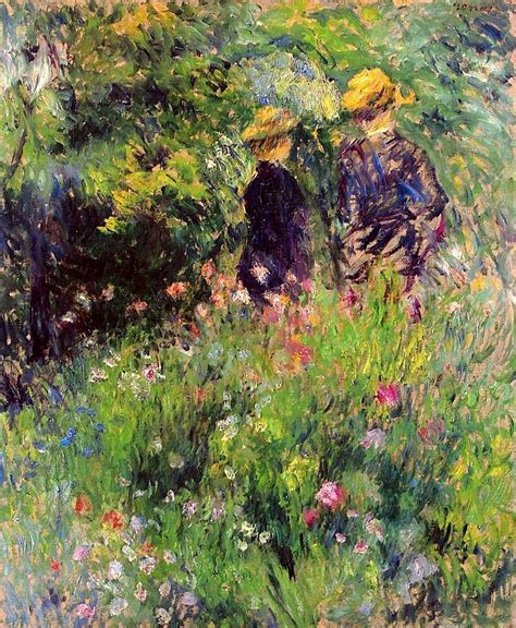 Conversation In A Rose Garden 1876 Pierre Auguste Renoir Pierre