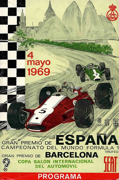 FORMULA 1 EVENT ARTWORKS 1969 Auto Racing Posters Vintage Racing