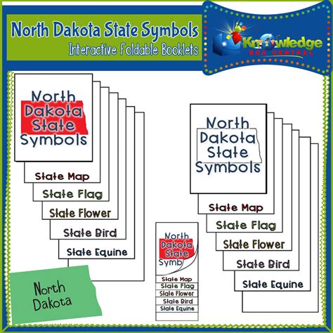North Dakota State Symbols Interactive Foldable Booklets