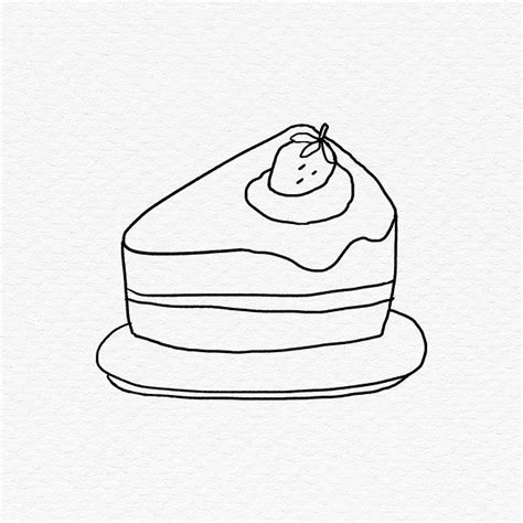 Cute Homemade Strawberry Cake Doodle Premium Psd Rawpixel
