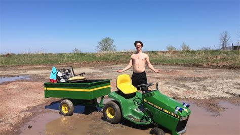 John Deere Lx176 Lawn Tractor Mudding Second Edition Youtube