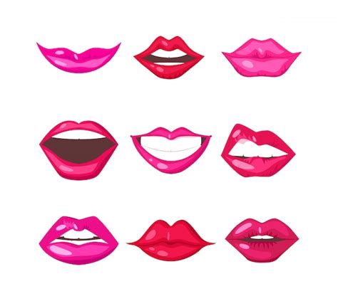 Beautiful Lips Set Free Vector