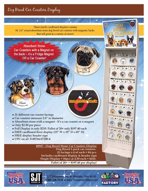 Dog Breed Car Coasters Cardboard Display By Sjt Enterprises Inc Issuu