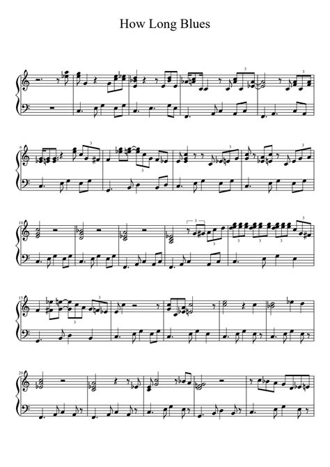 How Long Blues Sheet Music For Piano Solo