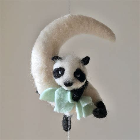 Panda Cot Mobile White Black Nursery Panda Baby Shower Baby Etsy