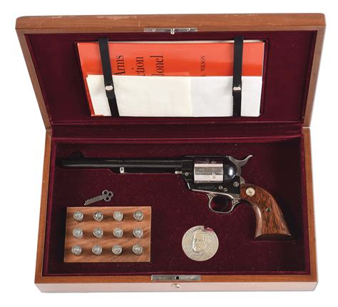 c cased colt single action army sam colt sesquicentennial revolver auctions and price archive