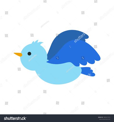 Illustration Flying Blue Bird Vector Illustration Stock Vector Royalty